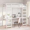 vidaXL Cadre de lit mezzanine Blanc 90 x 200 cm Pin massif
