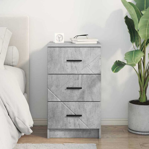 vidaXL Cabinet de chevet Gris b&eacute;ton 38 x 38 x 66 cm Bois d'ing&eacute;nierie