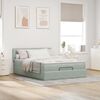 vidaXL Cadre de lit ottoman et matelas gris clair 140x190 velours