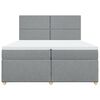 vidaXL Sommier &agrave; lattes de lit avec matelas Gris clair 200x200cm Tissu
