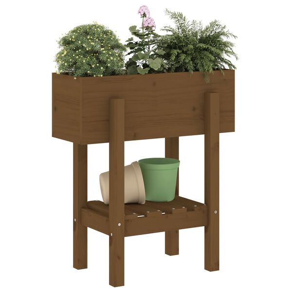 vidaXL Jardini&egrave;re marron miel 62x30x69 cm bois massif de pin