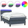 vidaXL Sommier à lattes de lit et matelas et LED gris foncé 80x210 cm velours