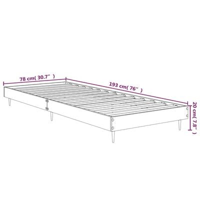 vidaXL Cadre de lit sans matelas sonoma gris 75x190 cm