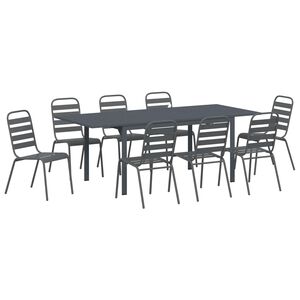 vidaXL Ensemble de salle &agrave; manger pour jardin 9 pc Anthracite