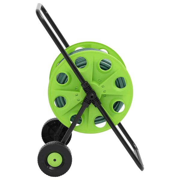 vidaXL Chariot enrouleur vert avec jeu de raccords de tuyaux 1,9cm 20m