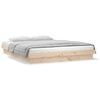 vidaXL Cadre de lit à LED sans matelas 140x190 cm bois massif