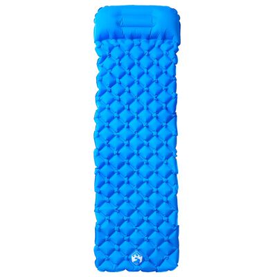 vidaXL Matelas de camping gonflable avec oreiller 1 personne bleu