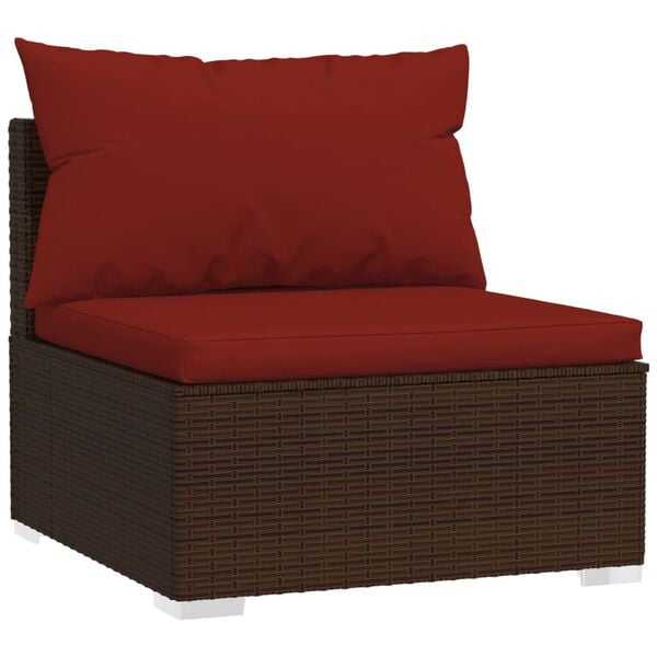 vidaXL Salon de jardin avec coussins 8 pcs marron r&eacute;sine tress&eacute;e