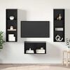 vidaXL Ensemble meuble TV Montage mural Ch&ecirc;ne noir 37 x 37 x 107 cm