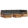 vidaXL Ensemble de canap&eacute;s d'ext&eacute;rieur 7 pcs Naturel et Anthracite
