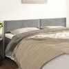 vidaXL T&ecirc;tes de lit 2 pcs Gris clair 100x5x78/88 cm Velours