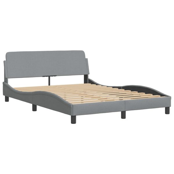 vidaXL Lit avec matelas Hvar gris clair 120x200 cm tissu