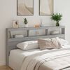 vidaXL Armoire t&ecirc;te de lit avec LED sonoma gris 200x17x102 cm