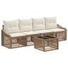 vidaXL Ensemble de canap&eacute; de jardin 5 pc Beige polyrotin