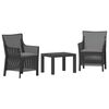 vidaXL Ensemble salon avec coussin 3 pcs Anthracite PP