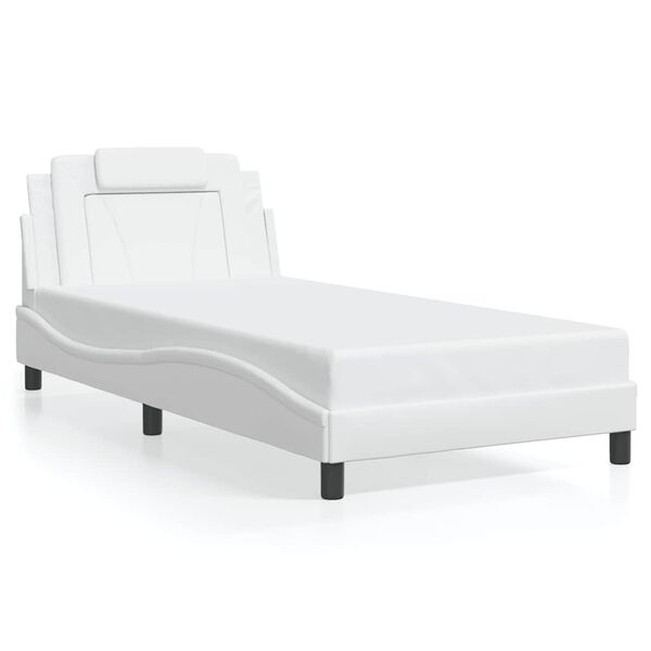 vidaXL Cadre de lit Viana sans matelas blanc 100x203 cm similicuir