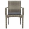 vidaXL Chaises de jardin avec coussins lot de 2 R&eacute;sine tress&eacute;e Gris