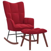 vidaXL Chaise à bascule avec repose-pied Rouge bordeaux Velours