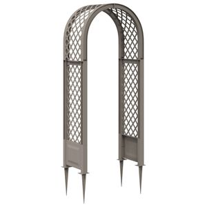 vidaXL Arche &agrave; roses avec pointes PP Gris