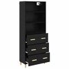 vidaXL Haut Armoire Ch&ecirc;ne noir 69,5 x 32,5 x 180 cm Bois d'ing&eacute;nierie