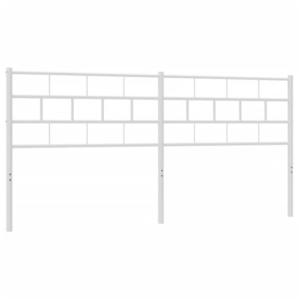 vidaXL T&ecirc;te de lit m&eacute;tal blanc 200 cm