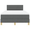 vidaXL Lit &agrave; ressorts avec matelas Gris fonc&eacute; 120 x 190 cm tissu