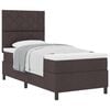 vidaXL Lit &agrave; ressorts avec t&ecirc;te de lit Marron fonc&eacute; 90 x 190 cm tissu