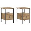 vidaXL Tables de chevet 2 pcs ch&ecirc;ne artisanal bois d'ing&eacute;nierie