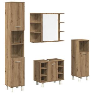 vidaXL Ensemble de meubles salle de bain 4 pcs bois d'ing&eacute;nierie