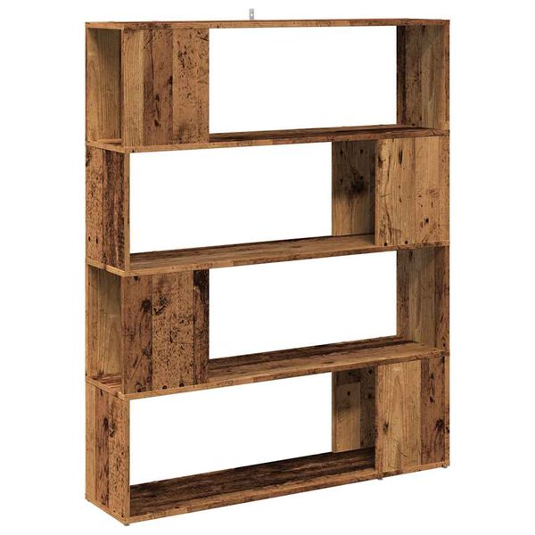 vidaXL Biblioth&egrave;que/S&eacute;parateur de pi&egrave;ce vieux bois 100x24x124,5 cm