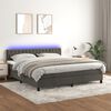 vidaXL Sommier &agrave; lattes de lit avec matelas LED Gris fonc&eacute; 160x200 cm