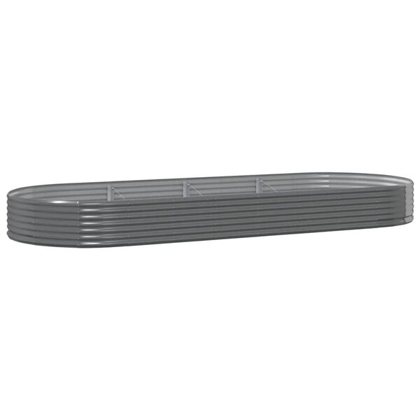 vidaXL Lit surélevé de jardin Acier galvanisé 373x140x36cm gris