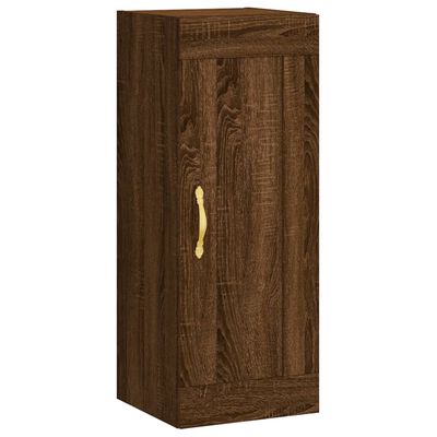 vidaXL Buffet haut Chêne marron 34,5x34x180 cm Bois d'ingénierie