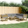 vidaXL Salon de jardin 8 pcs avec coussins bois de pin impr&eacute;gn&eacute;