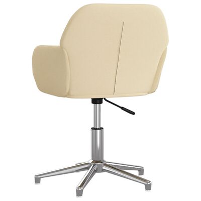 vidaXL Chaise pivotante de bureau Crème Tissu