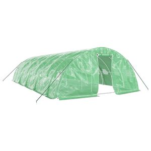 vidaXL Serre avec cadre en acier vert 50 m&sup2; 10x5x2,3 m