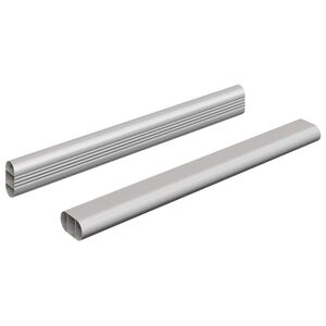 vidaXL Tige de placard 2 pc Argent&eacute; 264 x 15 x 29 mm