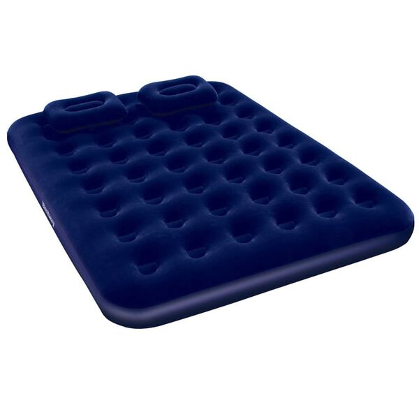 Bestway Lit gonflable floqu&eacute; avec oreiller et pompe &agrave; air 203x152x22cm