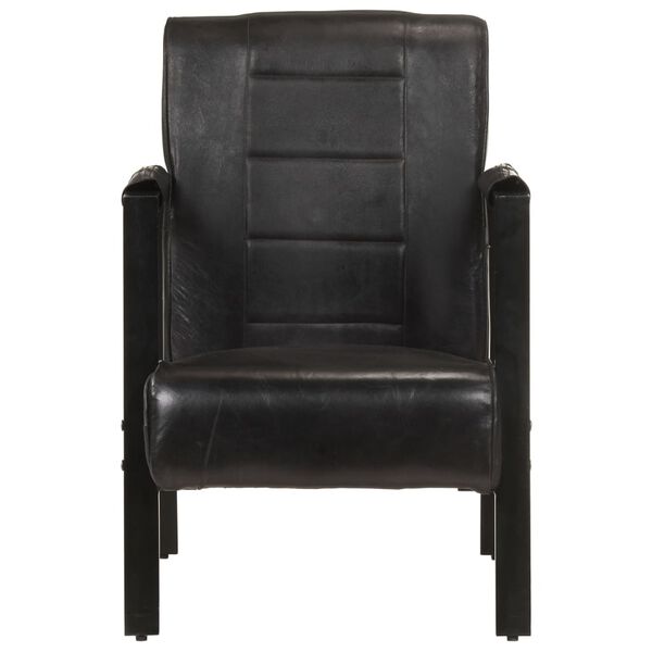vidaXL Chaise de canap&eacute; 60x80x87 cm Noir Cuir de ch&egrave;vre v&eacute;ritable