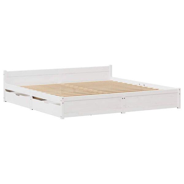 vidaXL Cadre de lit sans matelas blanc 180x200 cm bois massif de pin
