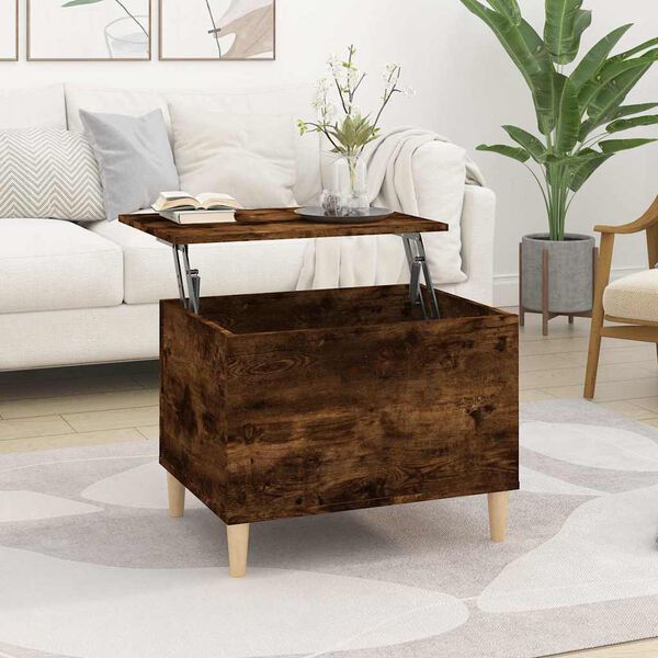vidaXL Table basse Ch&ecirc;ne fum&eacute; 60x44,5x45 cm Bois d'ing&eacute;nierie