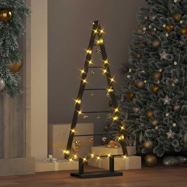 vidaXL Arbre de Noël en métal avec support Noir 90 cm Acier