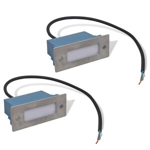 vidaXL Lampe d'escalier encastr&eacute;e &agrave; 2 LED 44x111x56 mm