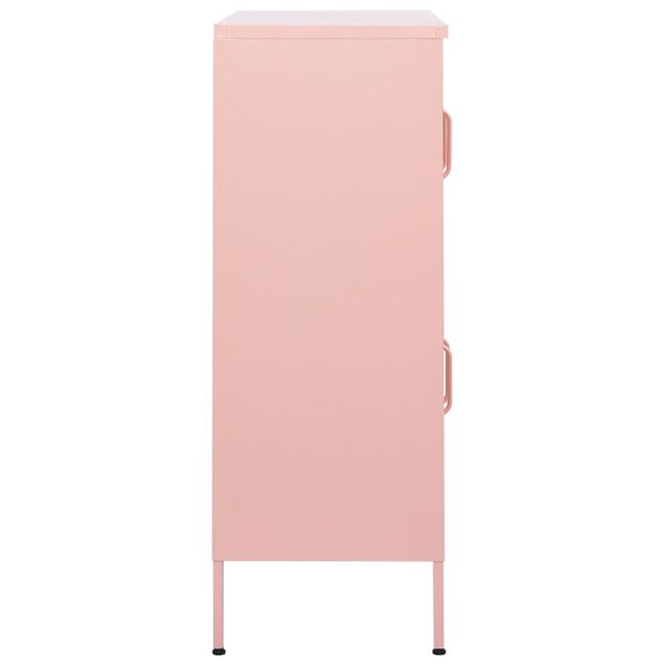 vidaXL Armoire de rangement Rose 80x35x101,5 cm Acier