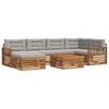 vidaXL Ensemble de canap&eacute;s d'ext&eacute;rieur 7 pc Gris Naturel et Clair