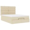 VidaXL Cadre de lit ottoman avec matelas cr&egrave;me 140x200 cm tissu