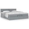 VidaXL Cadre de lit ottoman avec matelas gris clair 200x200 cm tissu