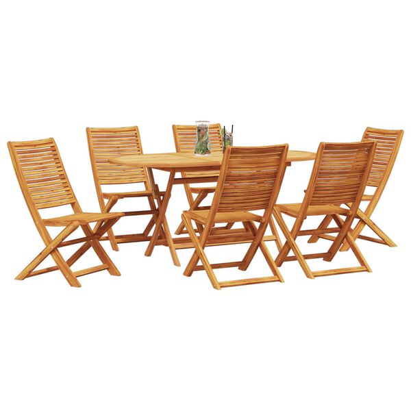 vidaXL Ensemble de salle &agrave; manger pour jardin 7 pcs Marron