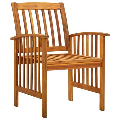 vidaXL Chaises à manger de jardin lot de 3 et coussins Bois d'acacia