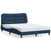 vidaXL Lit avec matelas Hvar bleu 140x190 cm tissu